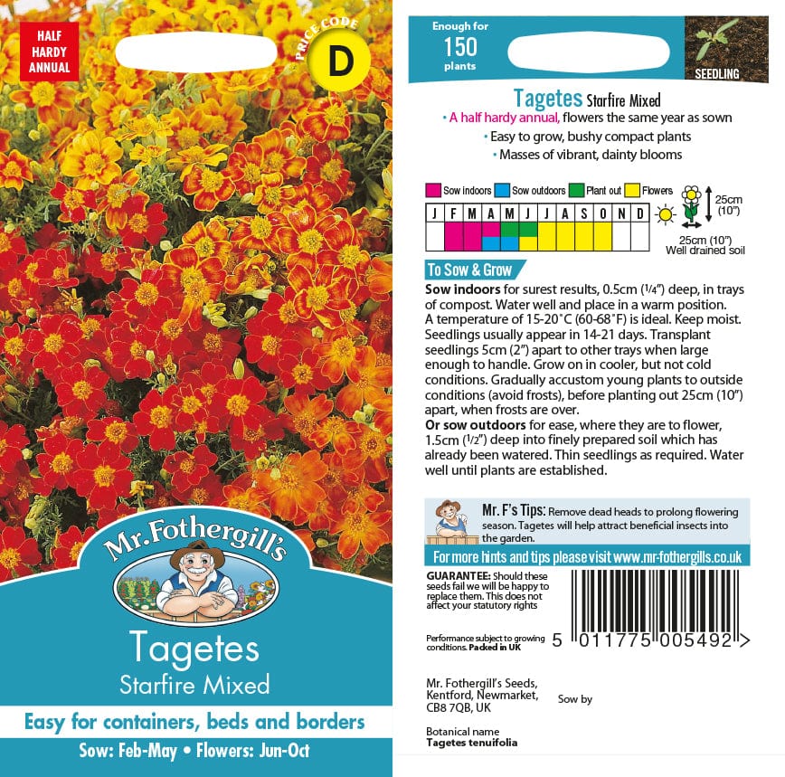 Tagetes Starfire Mixed Seeds