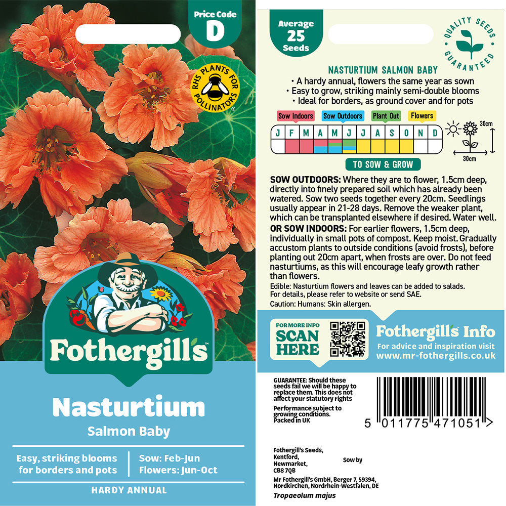 Nasturtium Salmon Baby Seeds