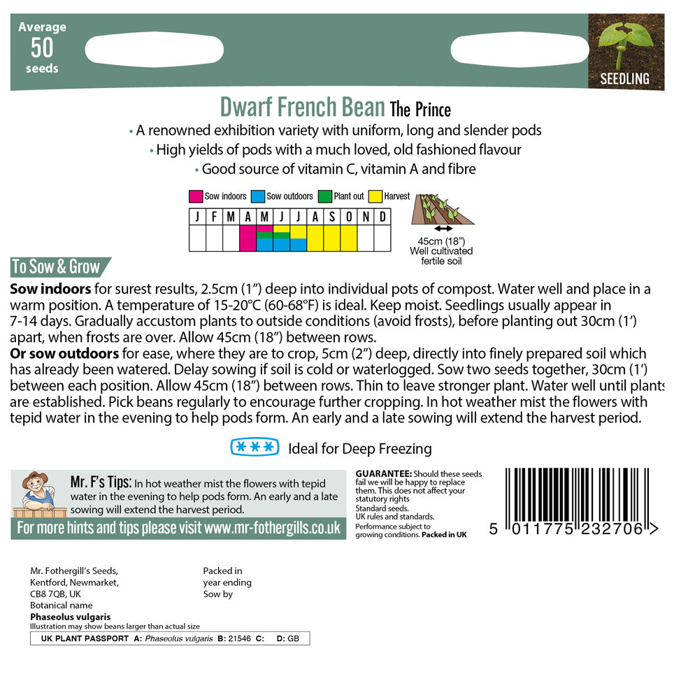 Dwarf French Bean The Prince Seeds