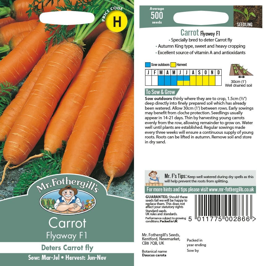 Carrot Flyaway F1 Seeds from Mr Fothergill's Seeds and Plants | USA