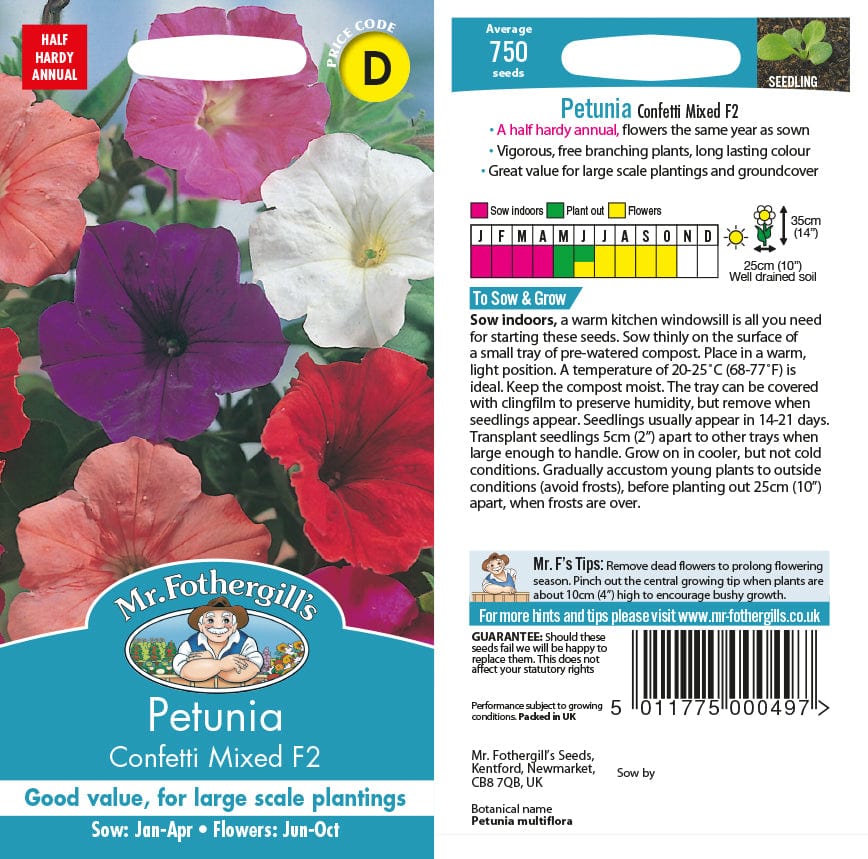 Petunia Confetti Mixed F2 Seeds