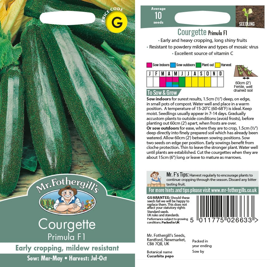 Courgette Primula F1 Seeds