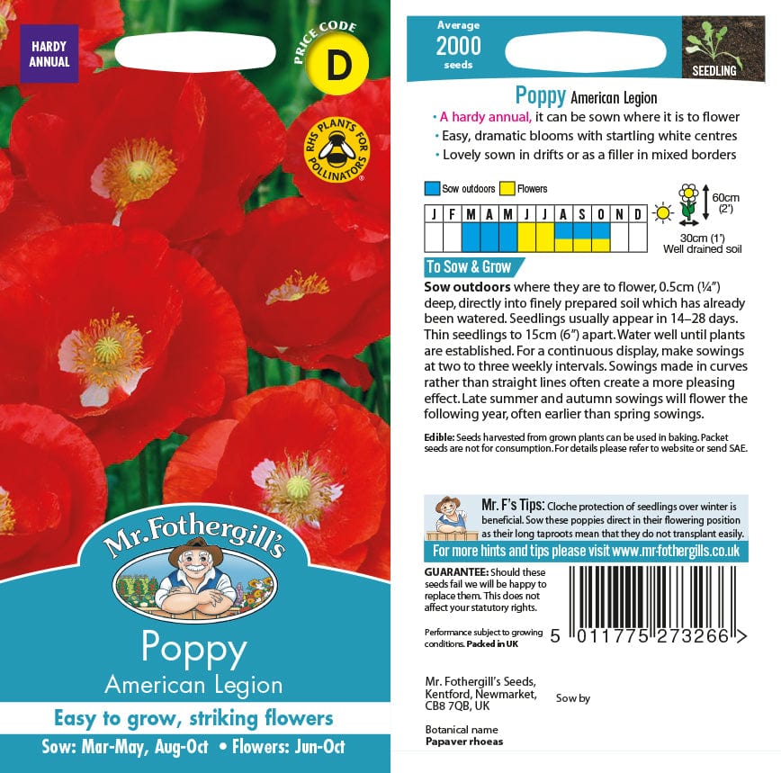 Poppy American Legion Seeds