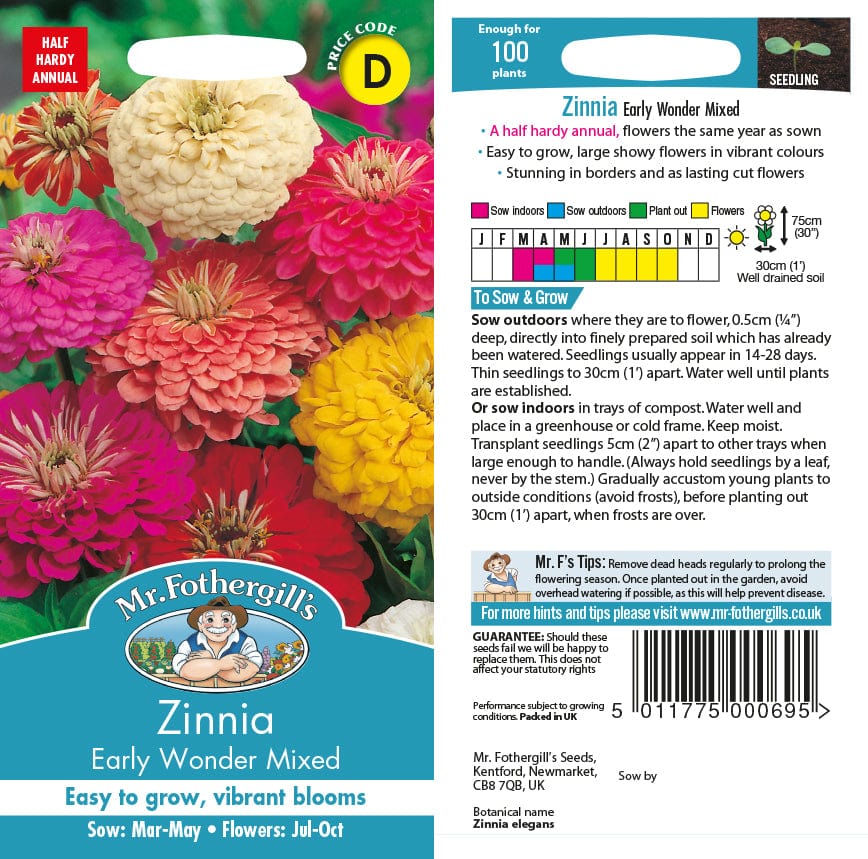 Zinnia Early Wonder Mixed Seeds