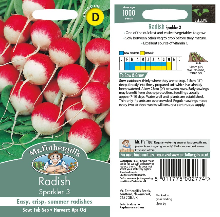 Radish Sparkler 3 Seeds