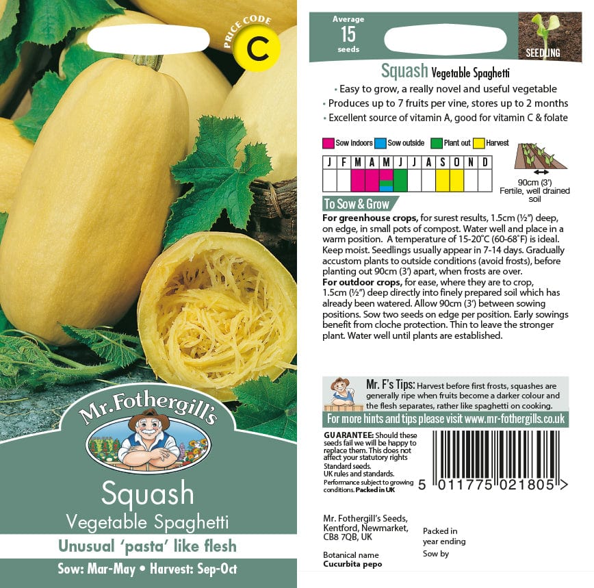 Squash (Summer) Vegetable Spaghetti Seeds