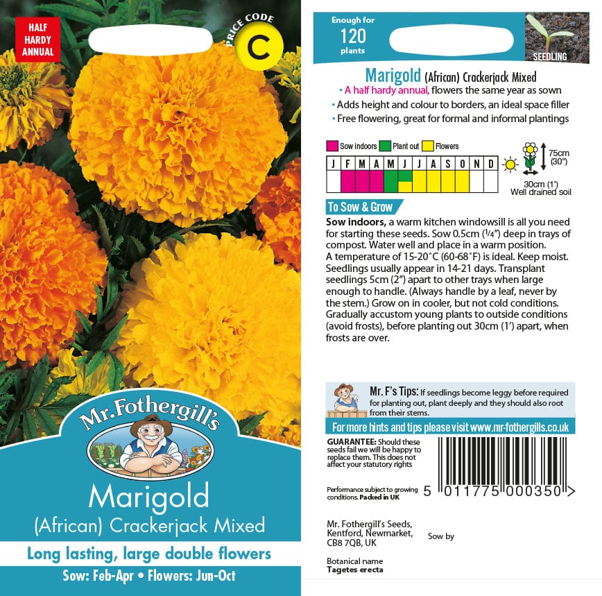 Marigold (African) Crackerjack Mixed Seeds