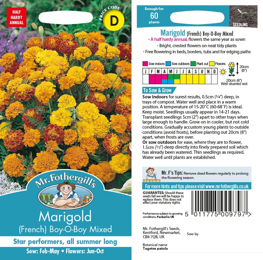 Marigold (French) Boy-O-Boy Mixed Seeds