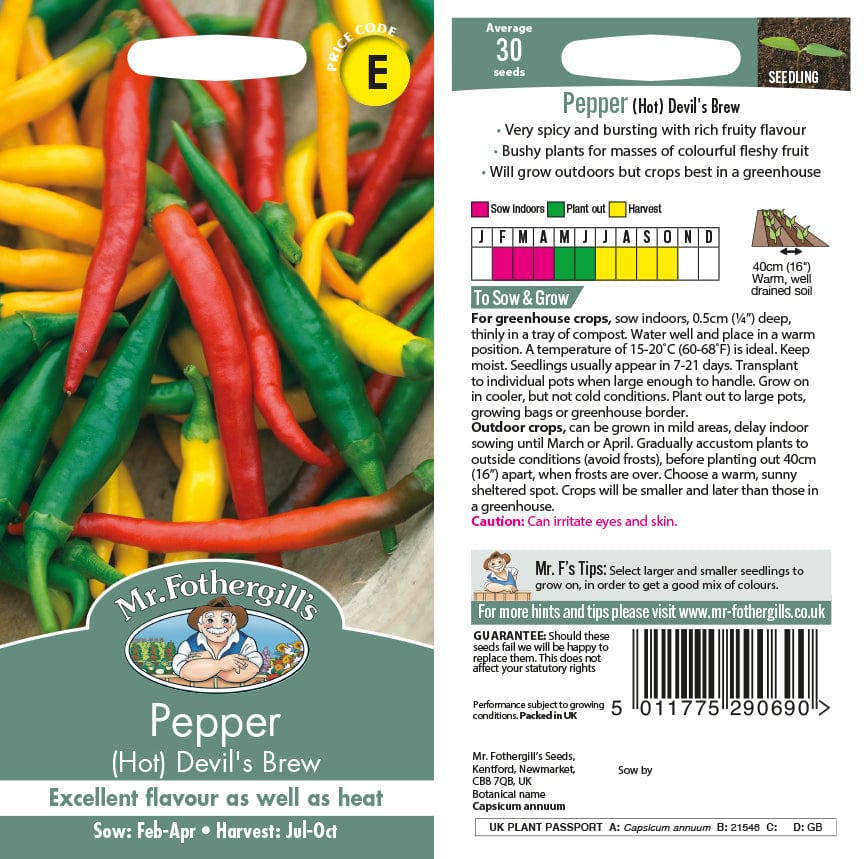 Pepper (Hot) Devil's Brew Vegetable Seeds