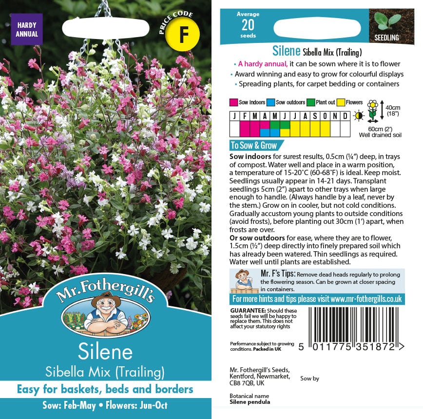 Silene Sibella Mix (Trailing) Flower Seeds