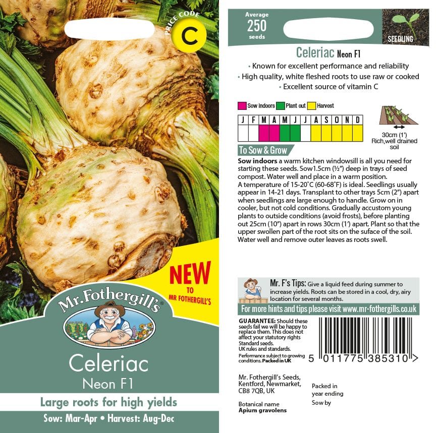 Celeriac Neon F1 Vegetable Seeds