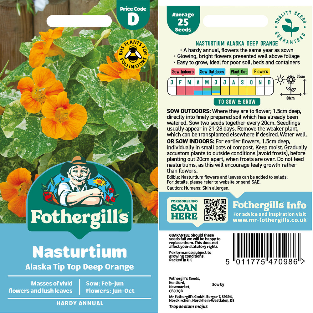 Nasturtium Alaska Tip Top Mix Seeds