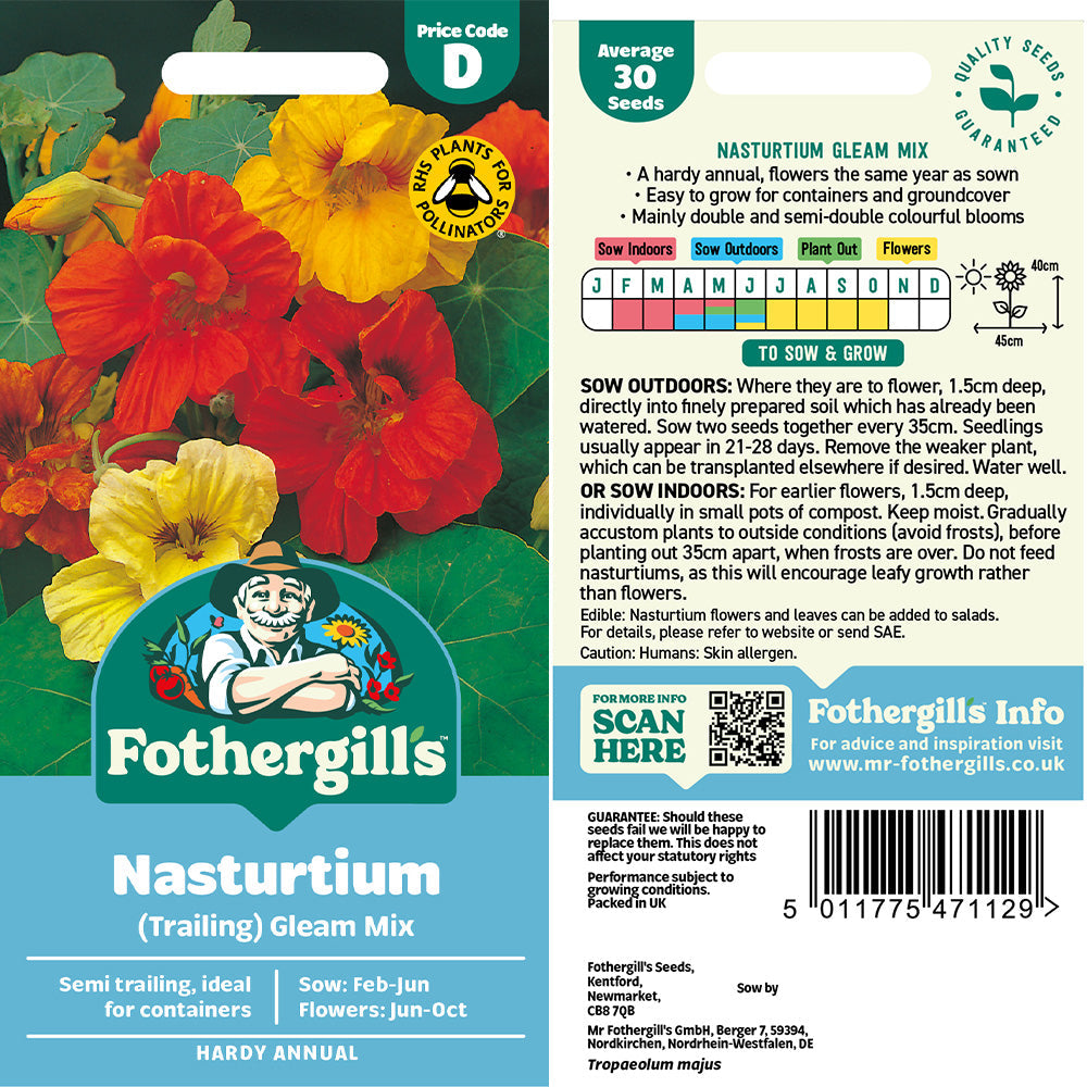 Nasturtium Gleam Mixed Seeds